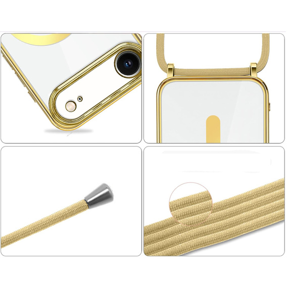 Etui do iPhone Air, Electro MagSafe, złote + Smycz