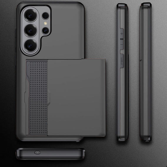 Etui do Samsung Galaxy S26 Ultra, Sliding Card Holder, czarne