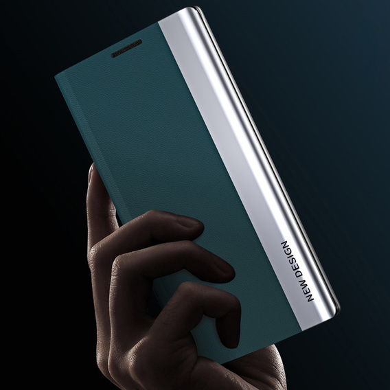 Etui z klapką do Samsung Galaxy S24 FE, Side Magnetic, zielone