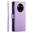 Etui z klapką do Realme 14 Pro+ 5G, Wallet Zipper Pocket, fioletowe