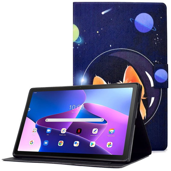 Etui do Lenovo Tab M10 Plus 10.6 Gen 3 TB-125F TB-128F, Stand Case Card Slot, astronaut dog