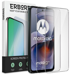 2x Szkło Hartowane do Motorola Moto G55 5G, ERBORD 9H Hard Glass, szybka