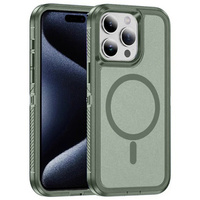 Etui z ramką do iPhone 15 Pro Max, do MagSafe, zielone