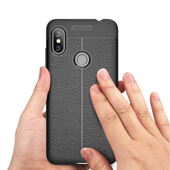 Czarne Etui Football Grain TPU Case Xiaomi Redmi Note 6 Pro
