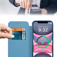Etui z klapką do iPhone 15 Pro, RFID Wallet MagSafe z ochroną aparatu, niebieskie