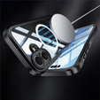 Etui do iPhone 17, Shockproof, ze szkłem, do MagSafe, czarne