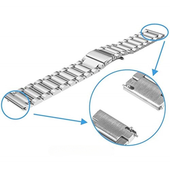 Bransoleta Stainless Steel z teleskopem 22mm, Srebrna