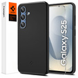 Etui Spigen do Samsung Galaxy S25, Thin Fit Mag, czarne + Szkło hartowane 9H