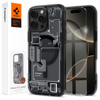 Etui Spigen do iPhone 16 Pro, Ultra Hybrid Zero One, czarne + Szkło Hartowane 9H