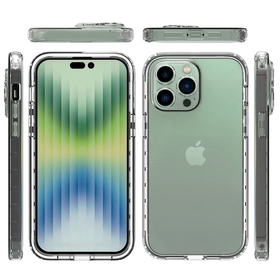 Etui do iPhone 14 Pro Max, Shockproof, z folią, przezroczyste