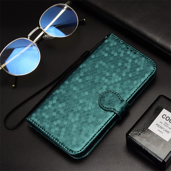 Etui z klapką do Realme C71, Wallet Rhombus, zielone