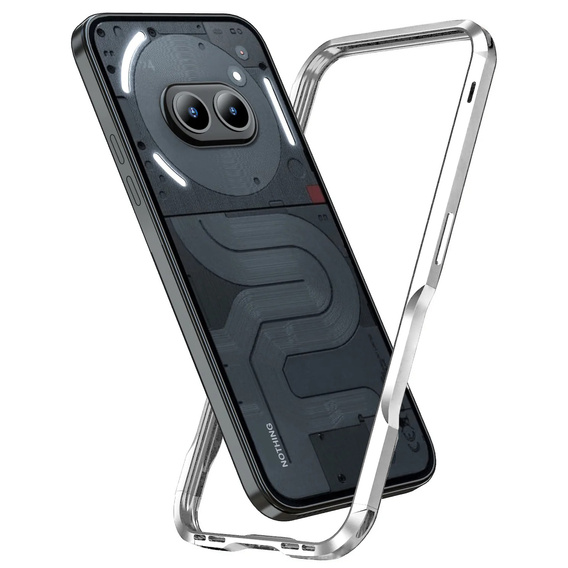 Etui LUPHIE do Nothing Phone 2a / 2a Plus, Armor Bumper, srebrne