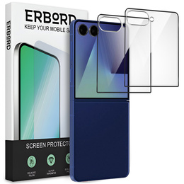 2x Szkło Hartowane do Samsung Galaxy Z Flip7 5G, ERBORD 3D pełne, szybka na zewnętrzny ekran