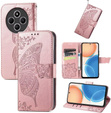 Etui z klapką do Xiaomi Redmi 14C / Xiaomi Poco C75, Butterfly, różowe rose gold