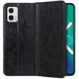 Etui z klapką do Motorola Moto G73 5G, Split Leather, czarne