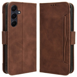 Etui z klapką do Samsung Galaxy A35 5G, Card Slot, brązowe