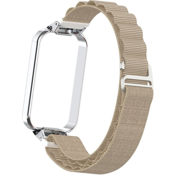 Pasek Nylonowy do Xiaomi Redmi Smart Band 2 / Xiaomi Smart Mi Band 8 Active, Beżowy