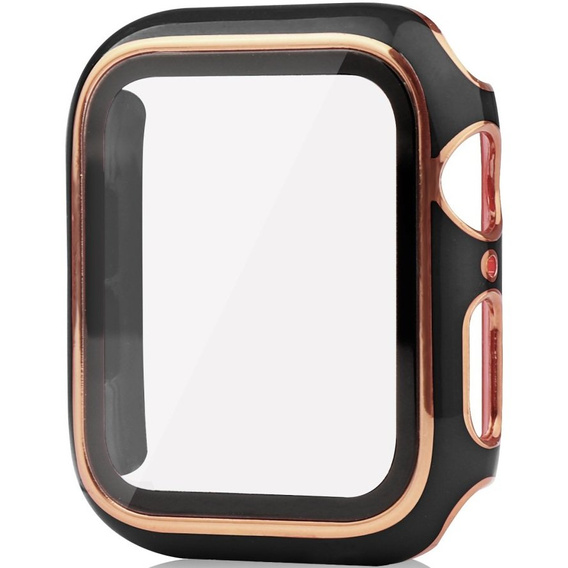 2w1 Etui + Szkło Hartowane do Apple Watch 7/8/9 45mm - Czarny / Złoty