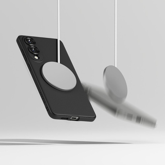 Etui Ringke Onyx MagSafe do Samsung Galaxy S25 Edge  + Szkło Hartowane 9H – Czarne