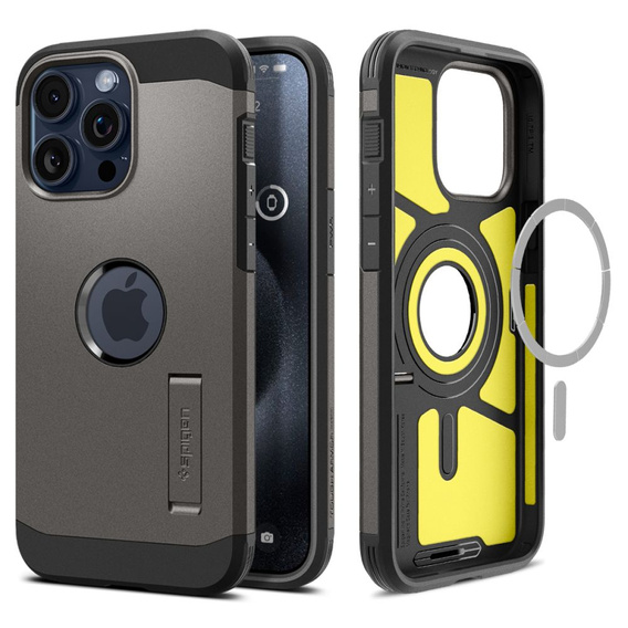 Etui Spigen do iPhone 15 Pro Max, Tough Armor Mag MagSafe, Szare