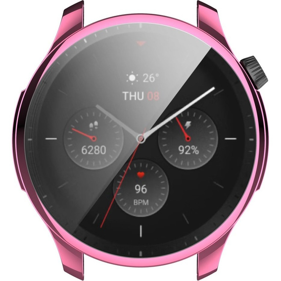 2w1 Etui z osłoną na ekran do Amazfit GTR 4 46mm, Różowe