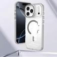 Etui do iPhone 17 Pro Max, do MagSafe, z podstawką, przezroczyste z szarymi akcentami