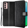 Etui z klapką do Motorola Moto G42 4G, Crazy Horse Wallet, czarne