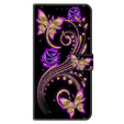 Etui z klapką do Xiaomi Redmi Note 12 4G, Wallet, Flowers & Butterflies czarne