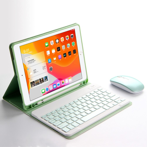 Etui z klawiaturą do iPad 10.2" 2021/2020/2019 (9/8/7 gen.), Keyboard Cover Pen Slot, zielone