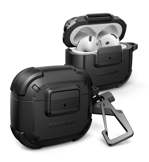 Etui Dexnor na Słuchawki Airpods 4 2024, Rugged Bumper, czarne