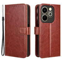 Etui z klapką do Infinix Hot 40i, Crazy Horse Wallet, brązowe