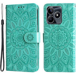 Etui do Realme C53 4G, Kwiaty, zielone