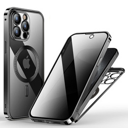 Etui do iPhone 15 Pro, Privacy Dual Glass, do MagSafe, czarne