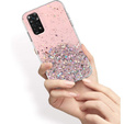 Zestaw Etui Brokat do Xiaomi Redmi Note 11/11S, różowe + szkło