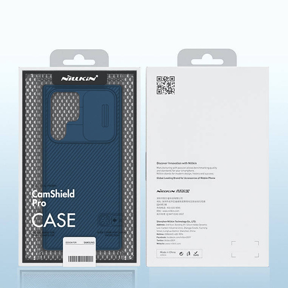 Etui NILLKIN do Samsung Galaxy S23 Ultra, CamShield Pro Case, niebieskie