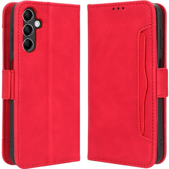 Etui z klapką do Samsung Galaxy M34, Card Slot, czerwone