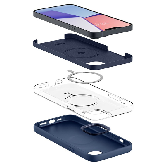 Etui Spigen do iPhone 14 Plus, Silicone Fit MagSafe, Navy Blue