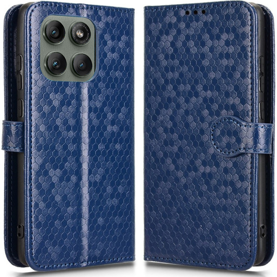 Etui z klapką do Motorola Edge 60 Pro, Wallet Rhombus, niebieskie