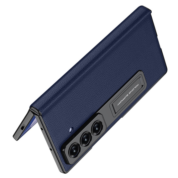 Etui GKK do Samsung Galaxy Z Fold7 5G ze szkłem i podstawką – granatowe