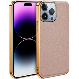 Etui do iPhone 14 Pro Max, Cowhide Leather, różowe