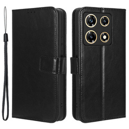 Etui z klapką do Infinix Note 30 Pro 4G, Crazy Horse Wallet, czarne