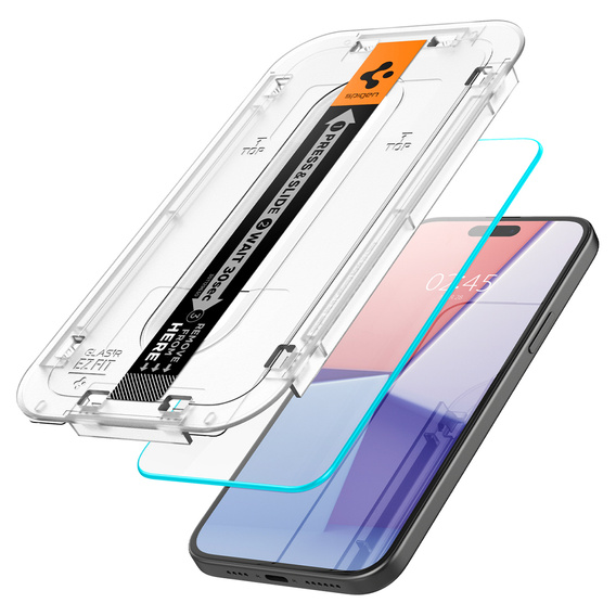 SPIGEN Szkło Hartowane do iPhone 15, Glas.TR EZ Fit