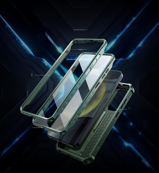 Etui pancerne do Samsung Galaxy S24 Plus, Dexnor Full Body (Two Frames), zielone