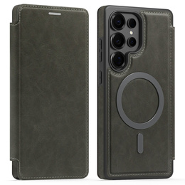 Skórzane etui do Samsung Galaxy S25 Ultra z MagSafe i blokadą RFID – Tytanowe szare