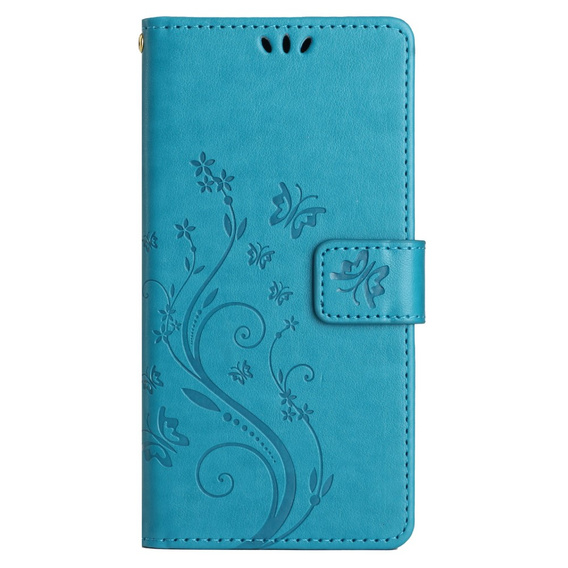 Etui z klapką do Xiaomi Redmi Note 13 Pro+, Butterfly, niebieskie
