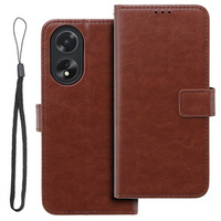 Etui z klapką do Oppo A38 4G / Oppo A18 4G, Crazy Horse Wallet, brązowe