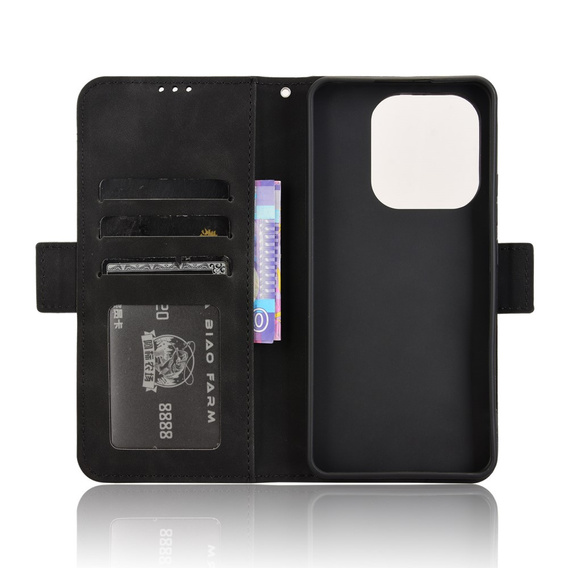 Etui z klapką do Xiaomi Redmi Note 14 4G, Card Slot, czarne