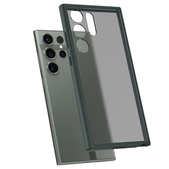 OUTLET Etui Spigen do Samsung Galaxy S23 Ultra, Ultra Hybrid, zielone / matowe przezroczyste