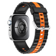 Pasek Silikonowy do Huawei Watch Fit 4 / 4 Pro / 3, Czarny / Pomarańczowy