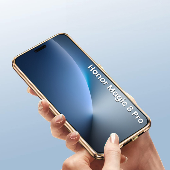 Etui do Honor Magic 8 Pro, Magnetic Dual Glass, złote